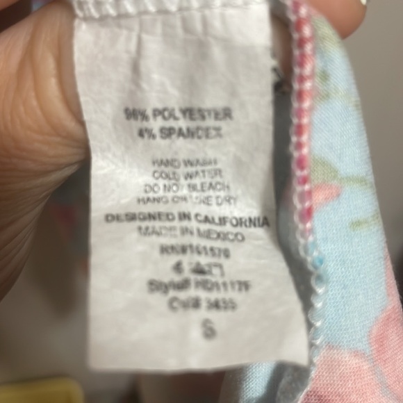Size small Turquoise & Pink Floral Dress, EUC - Picture 6 of 6